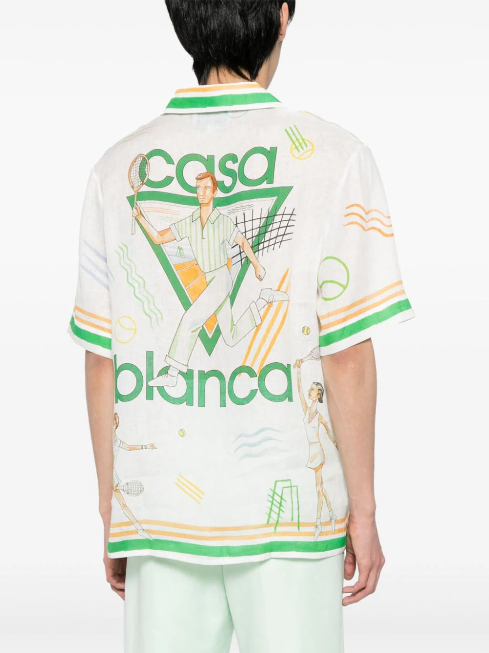 Casablanca  logo-print linen shirt