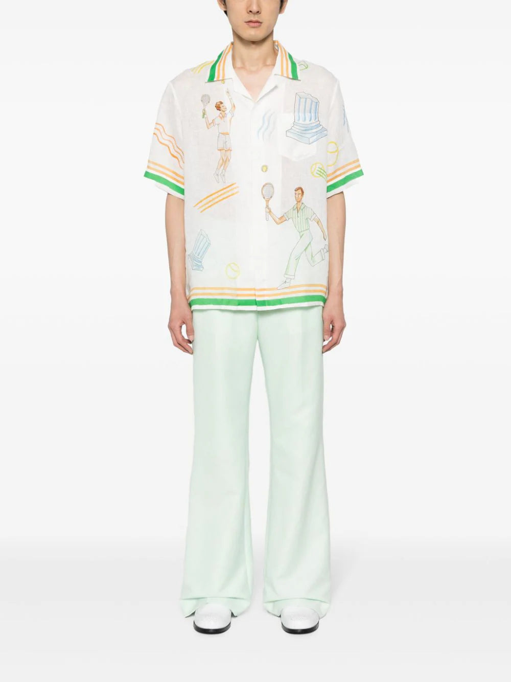 Casablanca  logo-print linen shirt