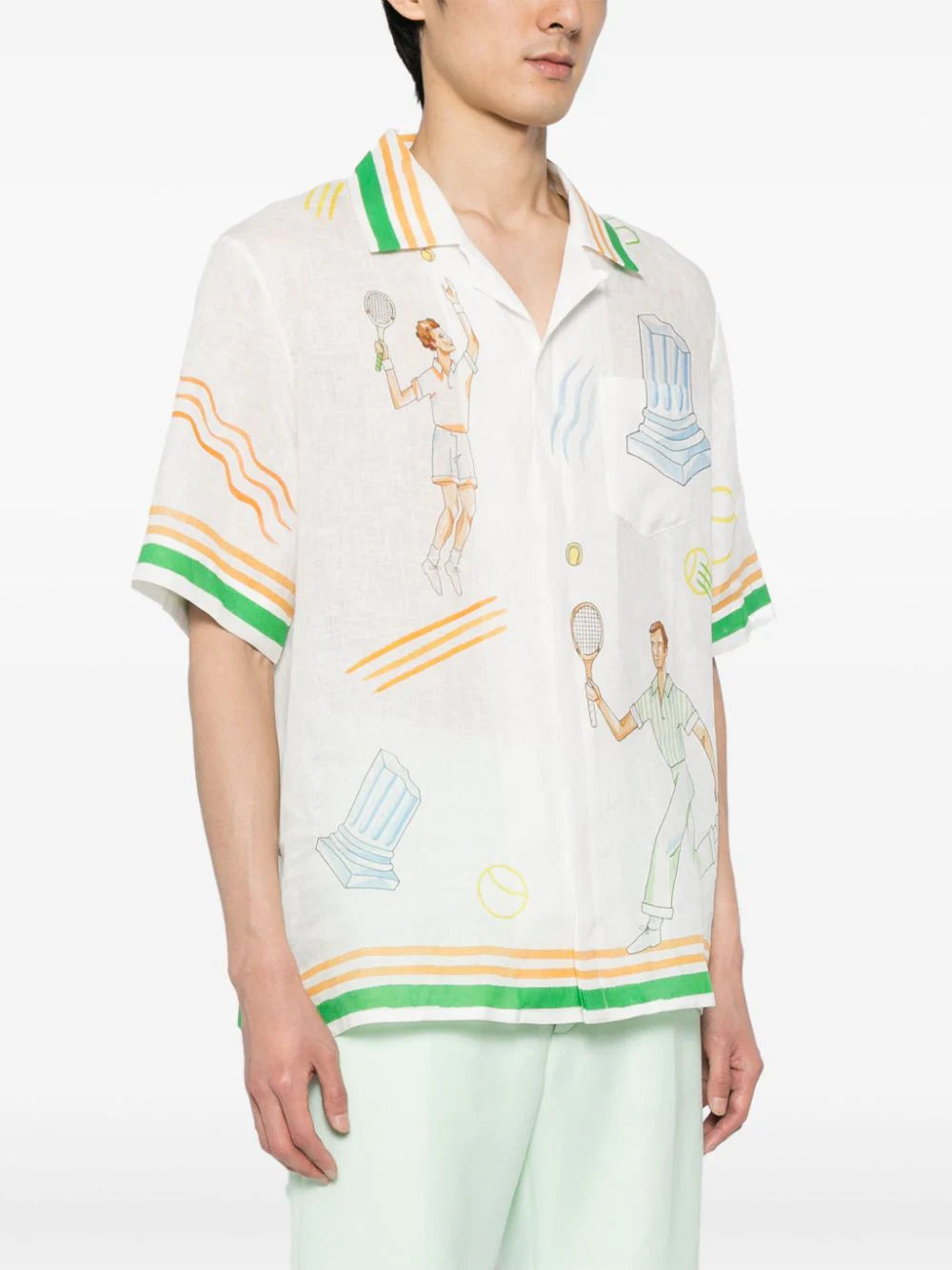Casablanca  logo-print linen shirt