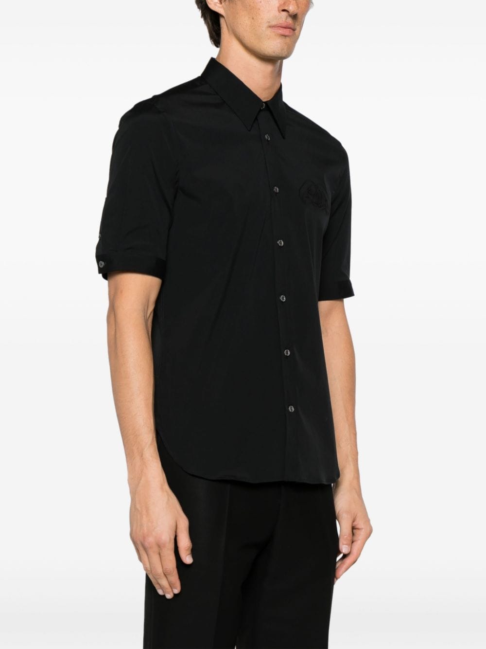 Alexander McQueen logo-embroidered poplin shirt