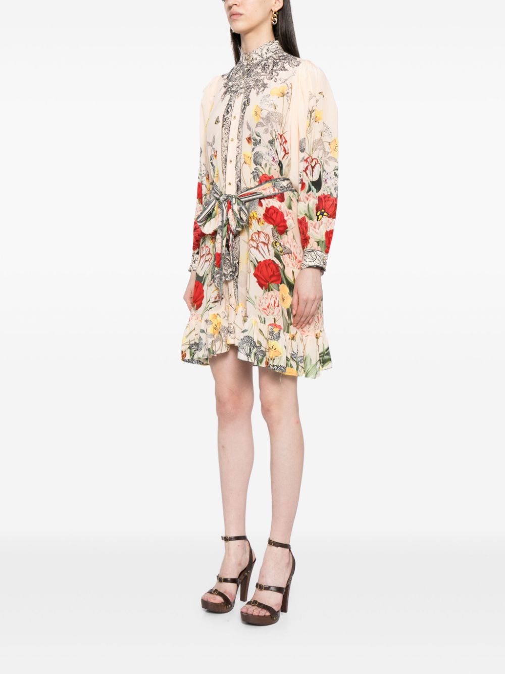 Camilla  printed belted shirtdress