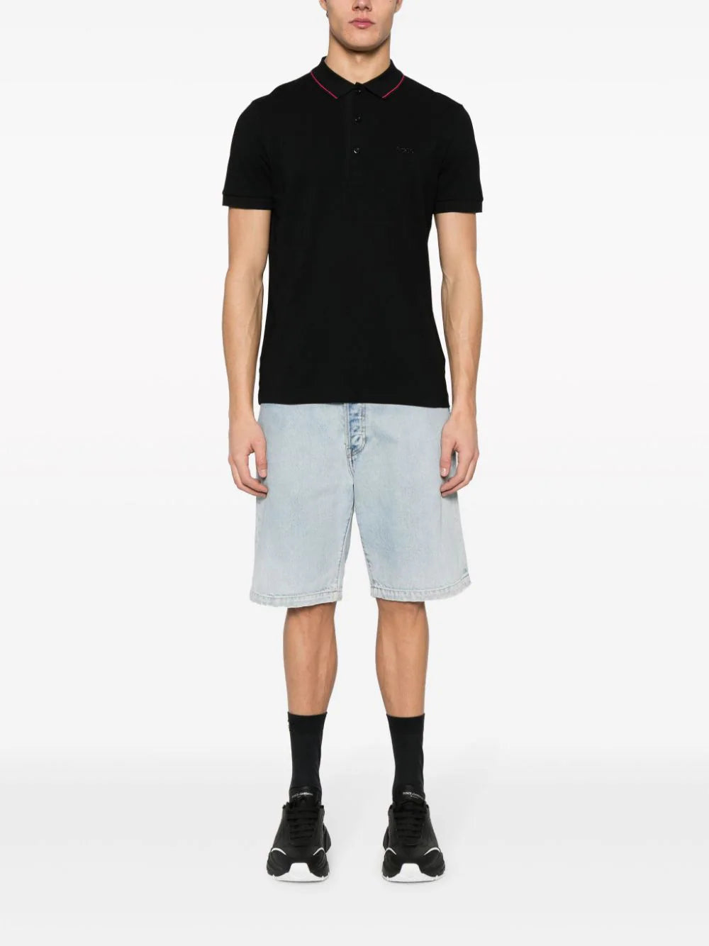 BOSS  logo-embroidered cotton polo shirt