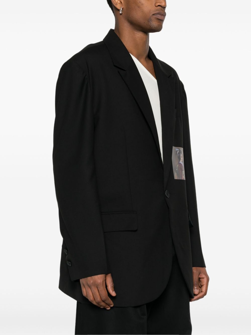 Yuiki Shimoji  printed single-breasted blazer