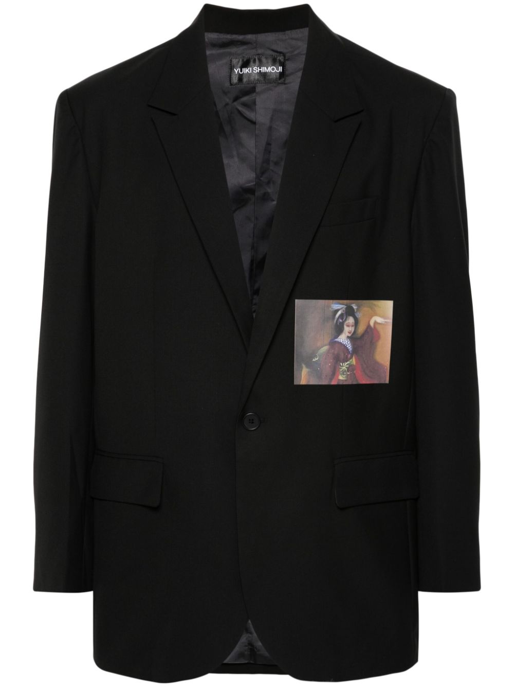 Yuiki Shimoji  printed single-breasted blazer