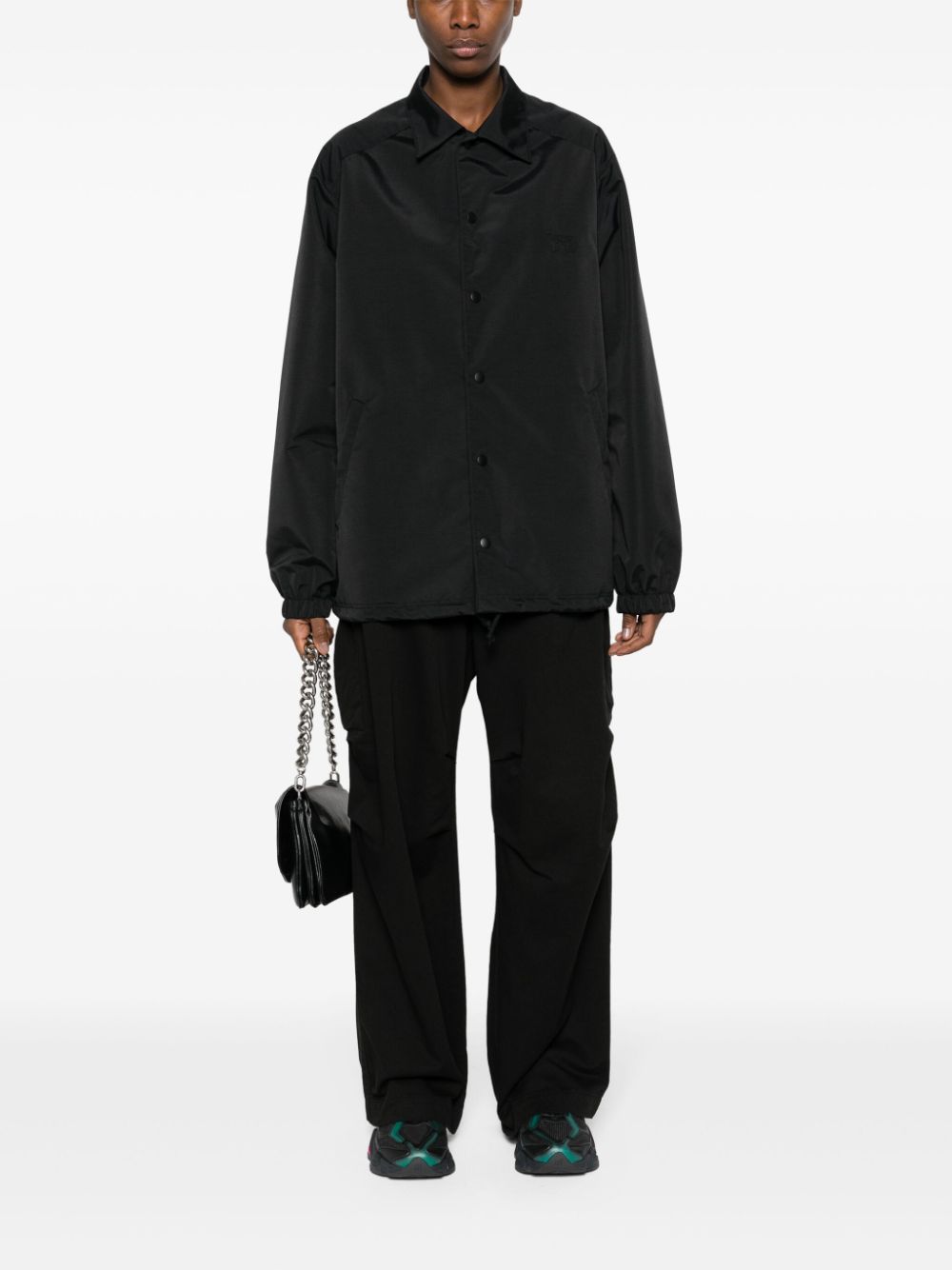 Y-3  logo-embroidered padded shirt jacket