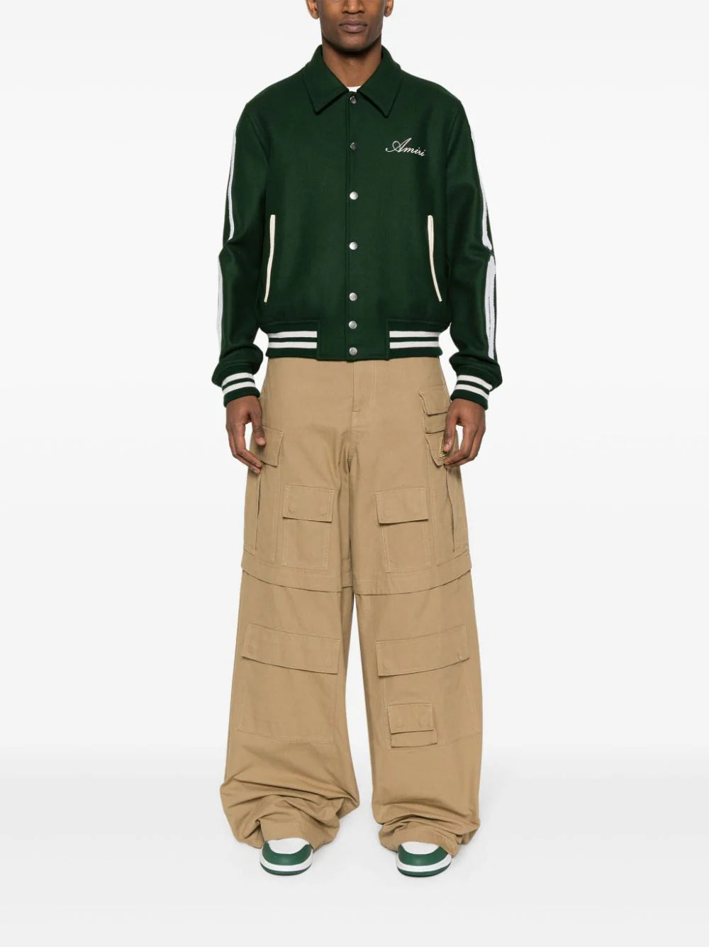AMIRI  bone-patches felted jacket