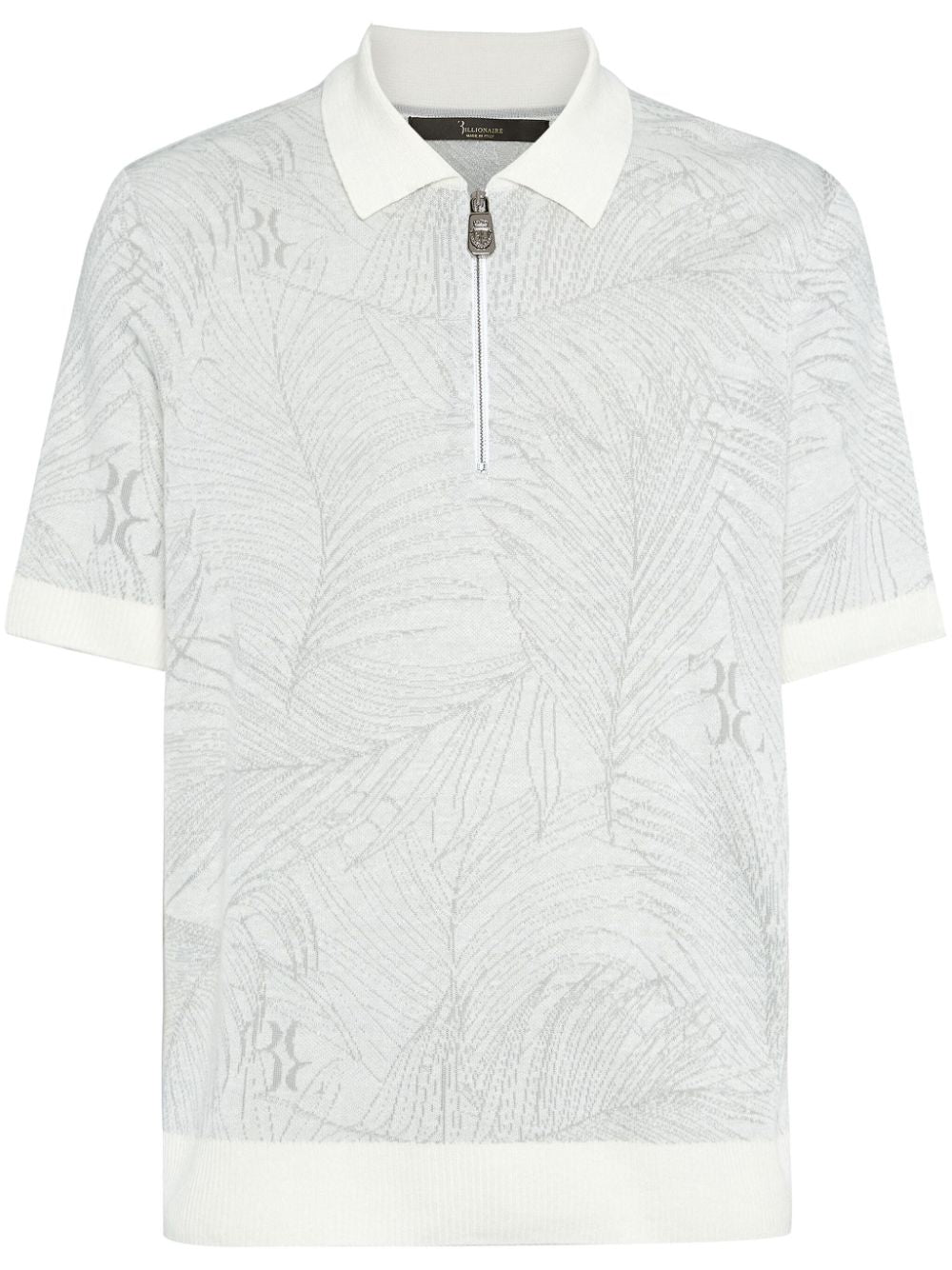 Billionaire  leaf-print polo shirt