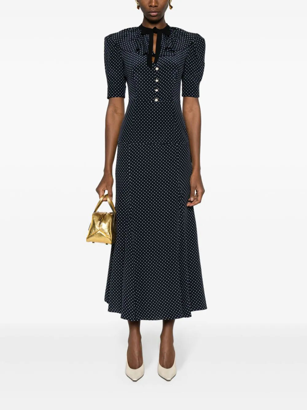 Alessandra Rich polka-dot silk midi dress