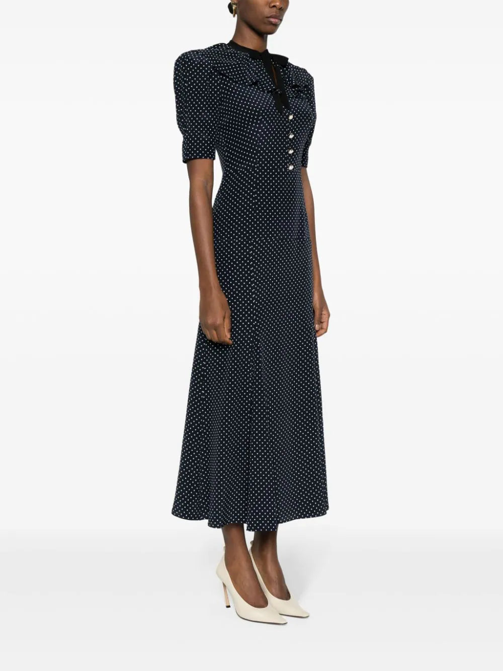 Alessandra Rich polka-dot silk midi dress
