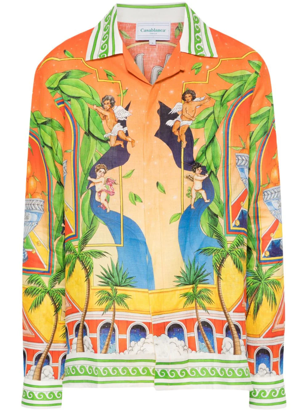 Casablanca  Trophy Orange linen shirt