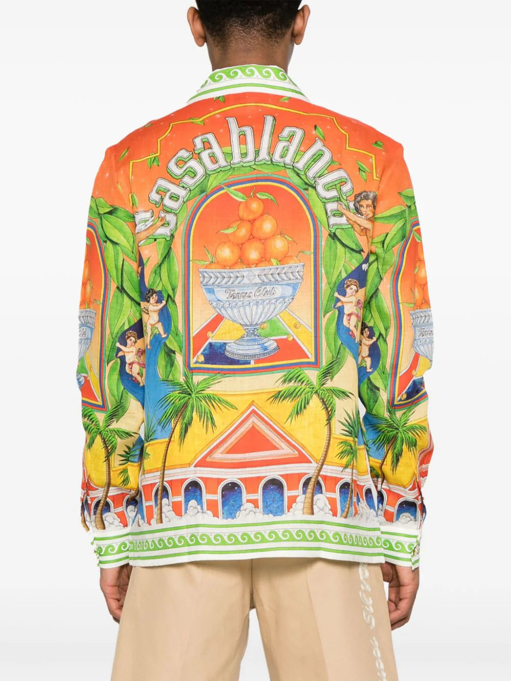 Casablanca  Trophy Orange linen shirt