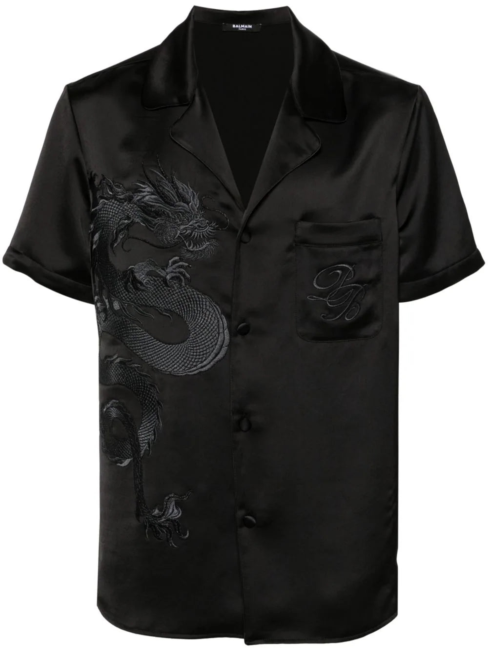 Balmain  dragon-embroidered satin shirt