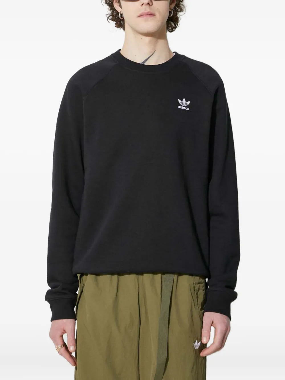 adidas  logo-embroidered sweatshirt