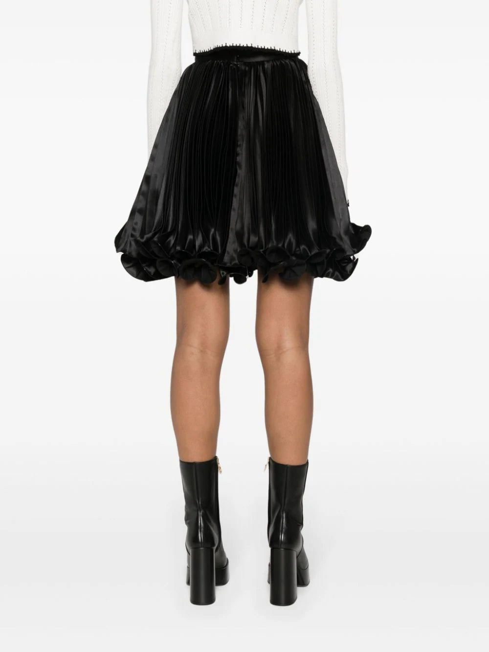 Balmain  pleated satin mini skirt