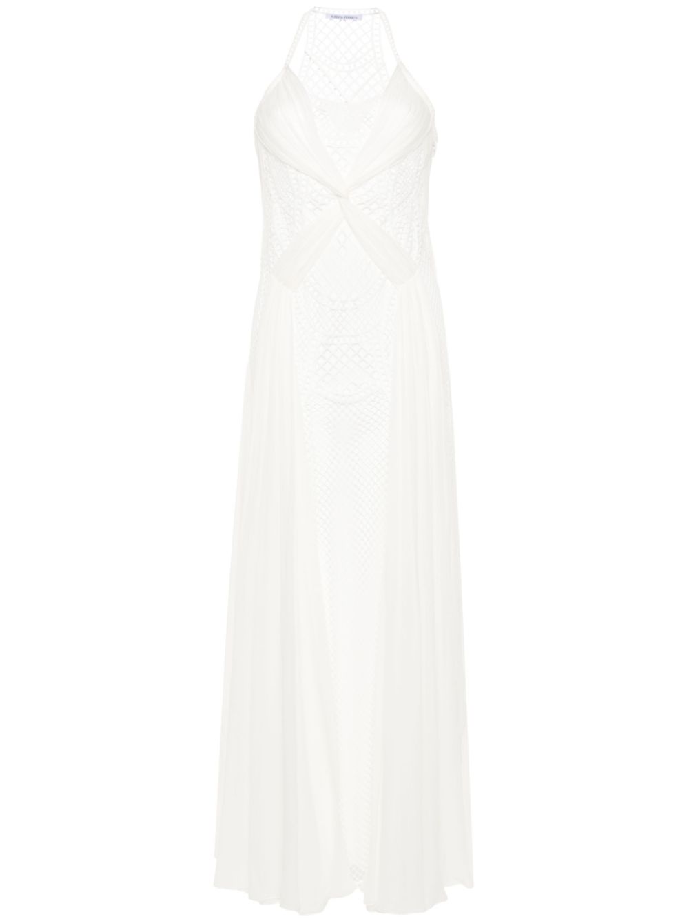 Alberta Ferretti net-lace maxi dress