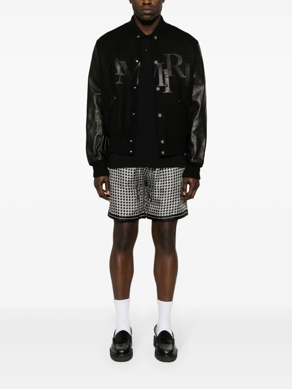AMIRI Staggered logo varsity jacket