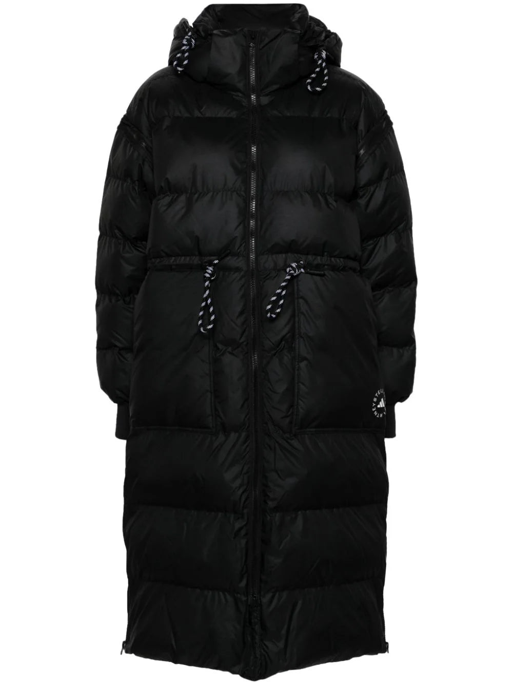 adidas by Stella McCartney  logo-print panelled hooded coat