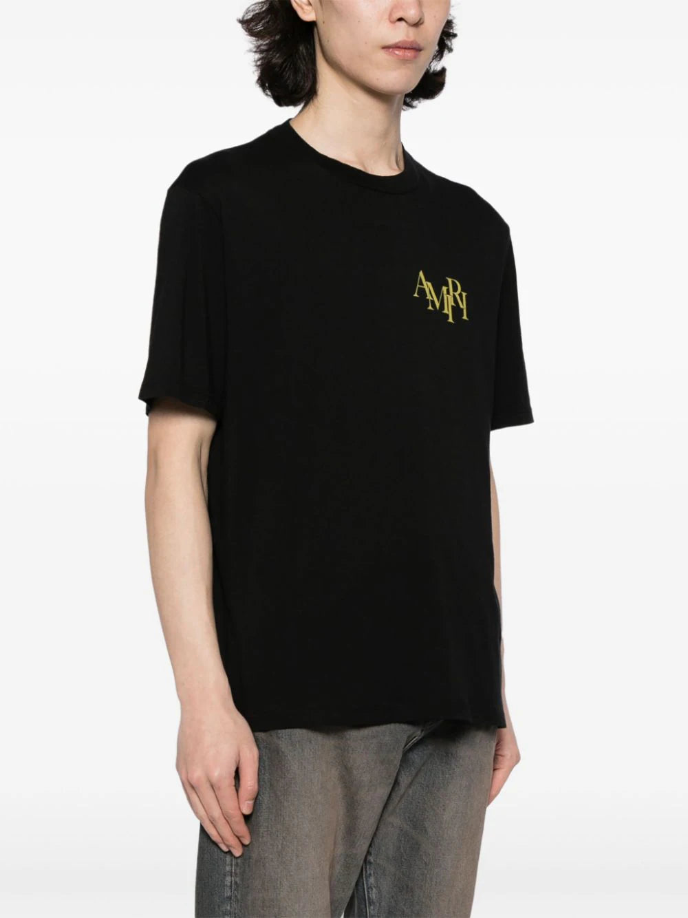 AMIRI  Champagne crystal-embellished T-shirt