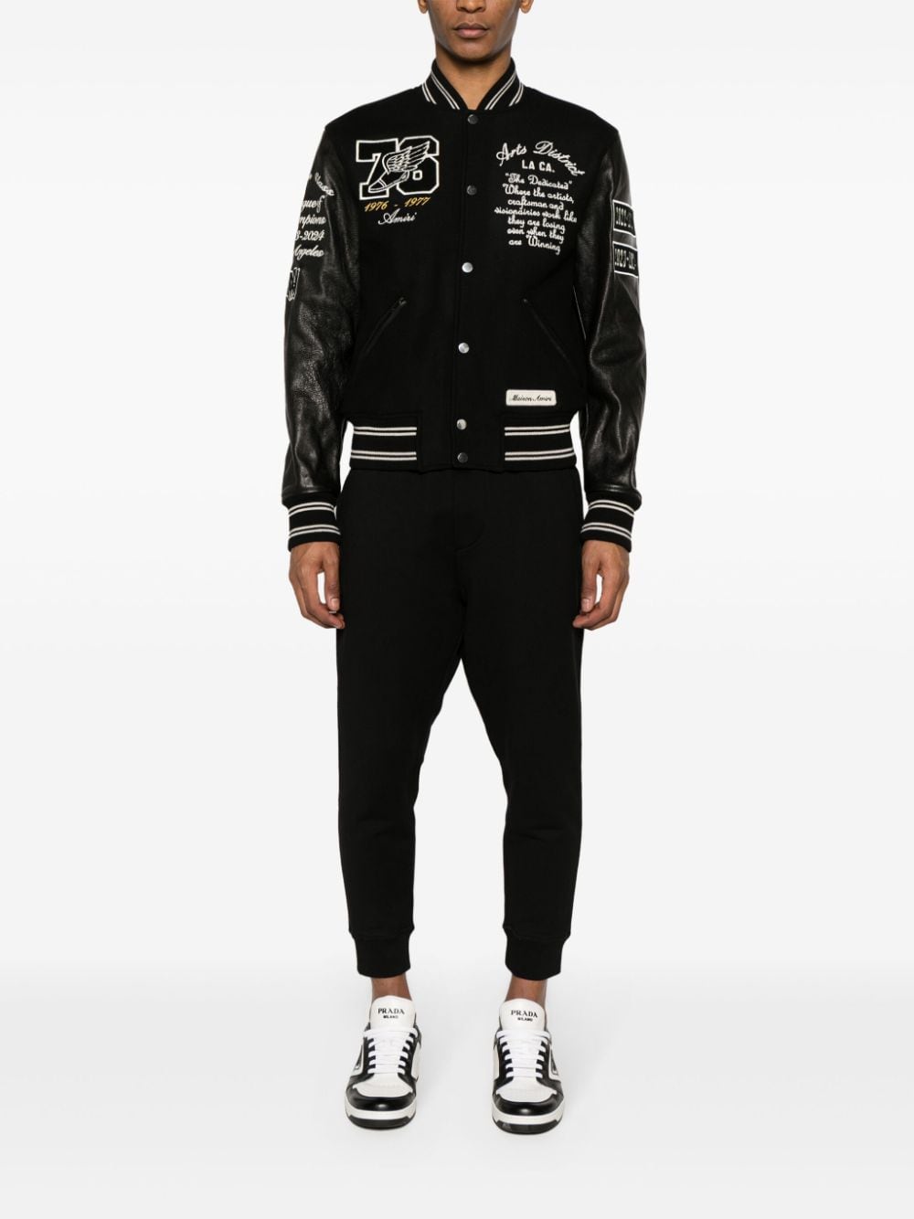 AMIRI Eagle Varsity leather-panelled bomber jacket