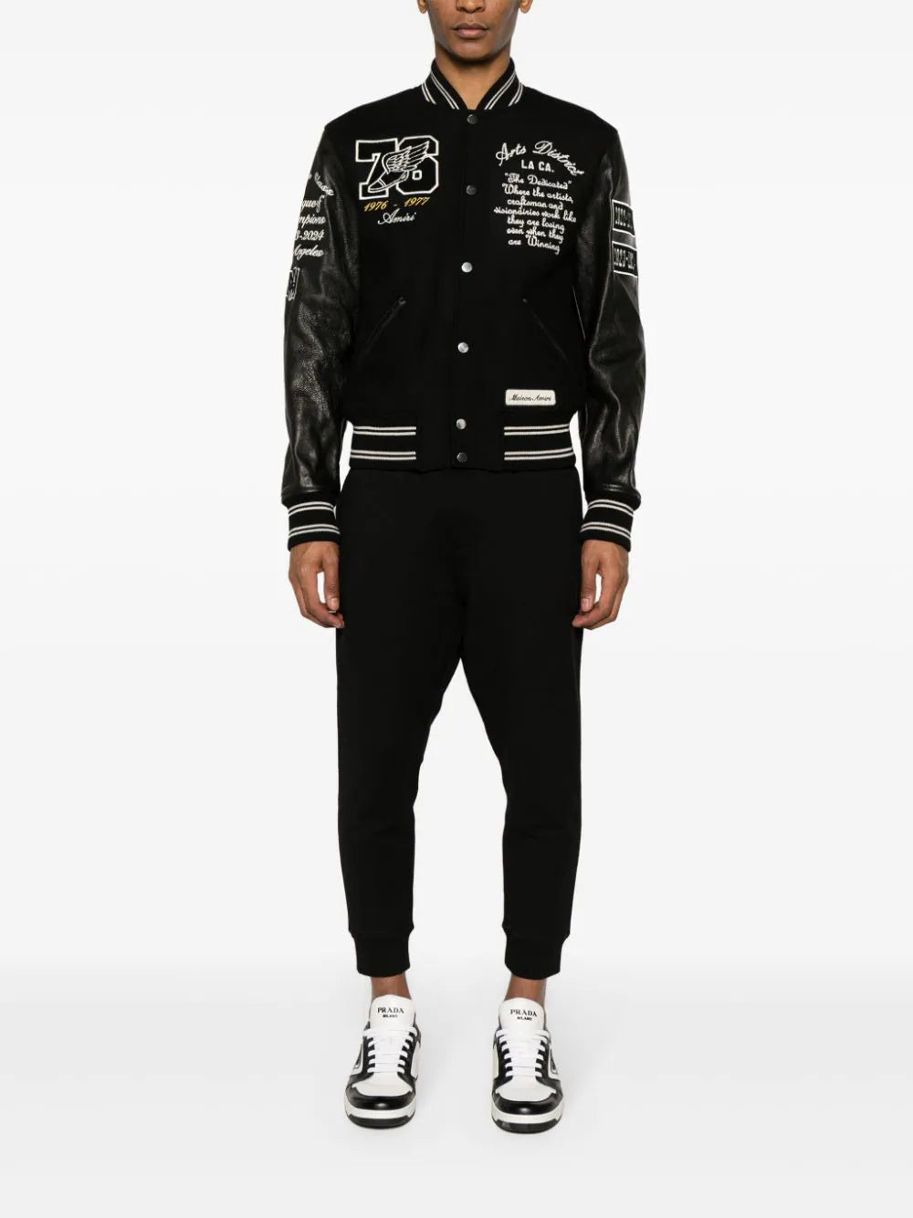 AMIRI  Eagle Varsity leather-panelled bomber jacket