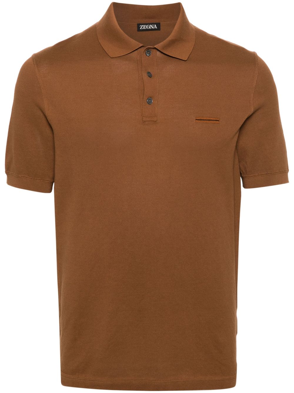 Zegna  intarsia-knit-logo polo shirt