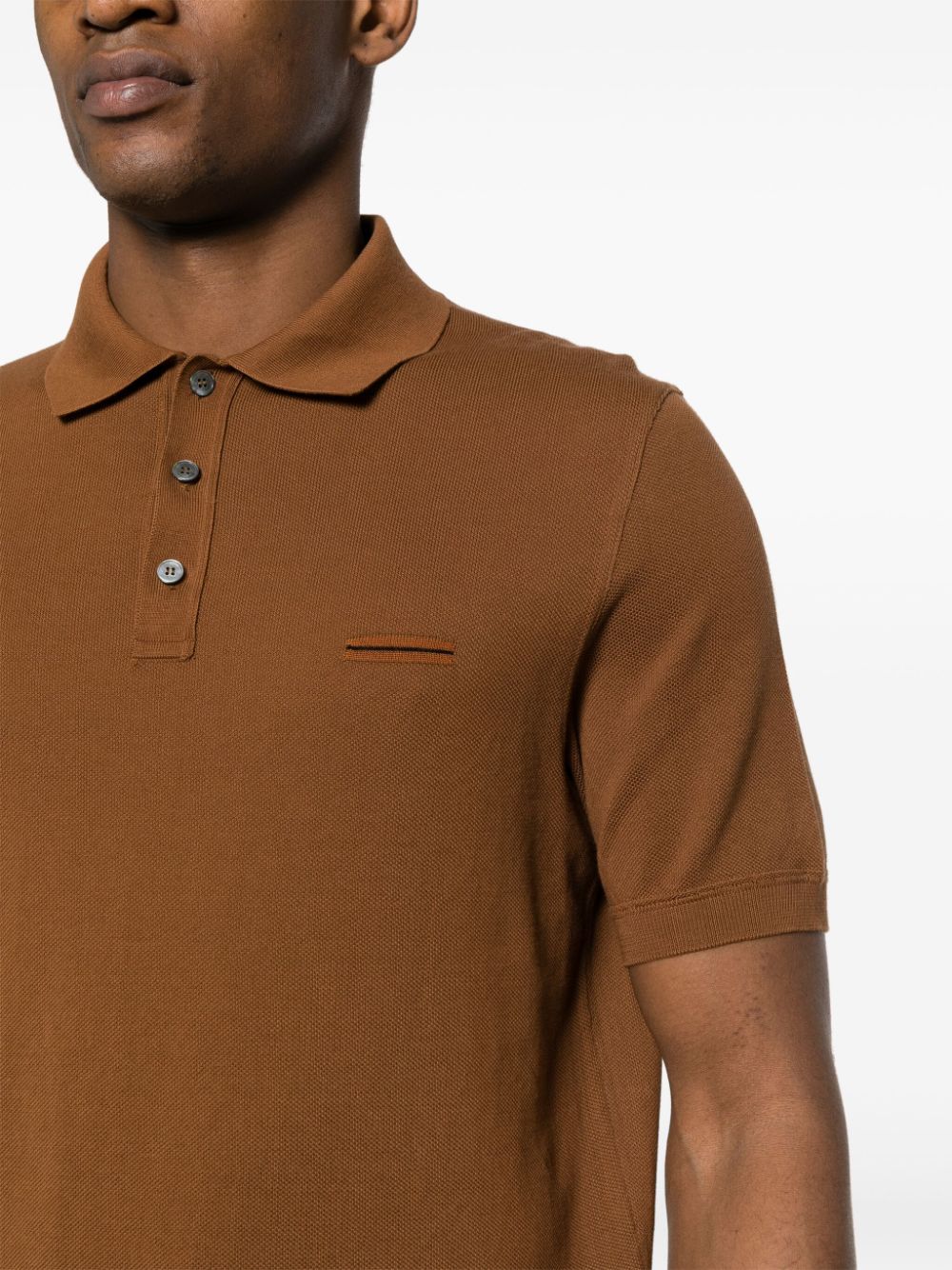 Zegna  intarsia-knit-logo polo shirt