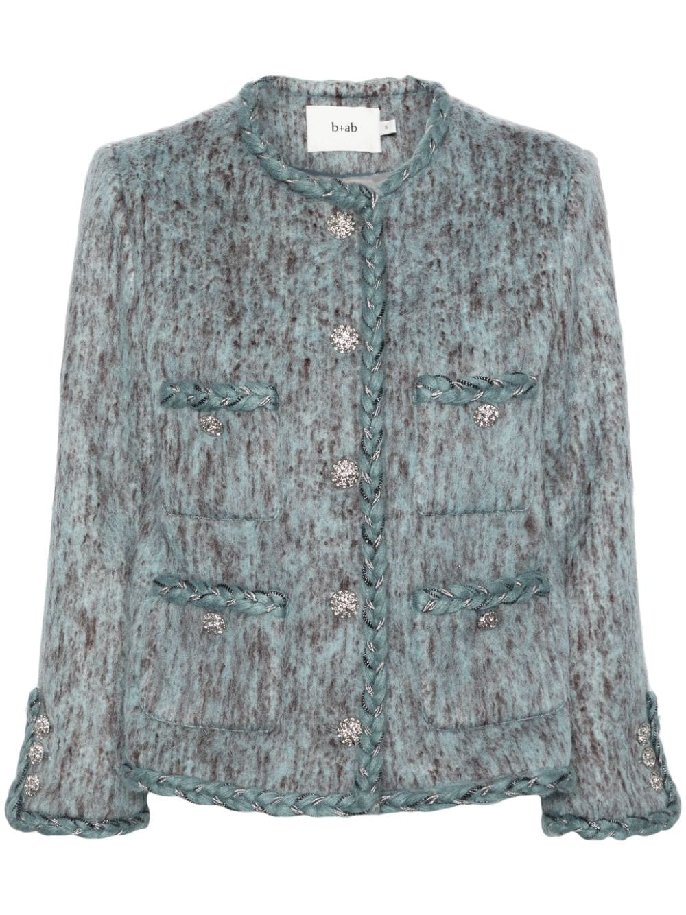 b+ab  tweed crystal-embellished jacket
