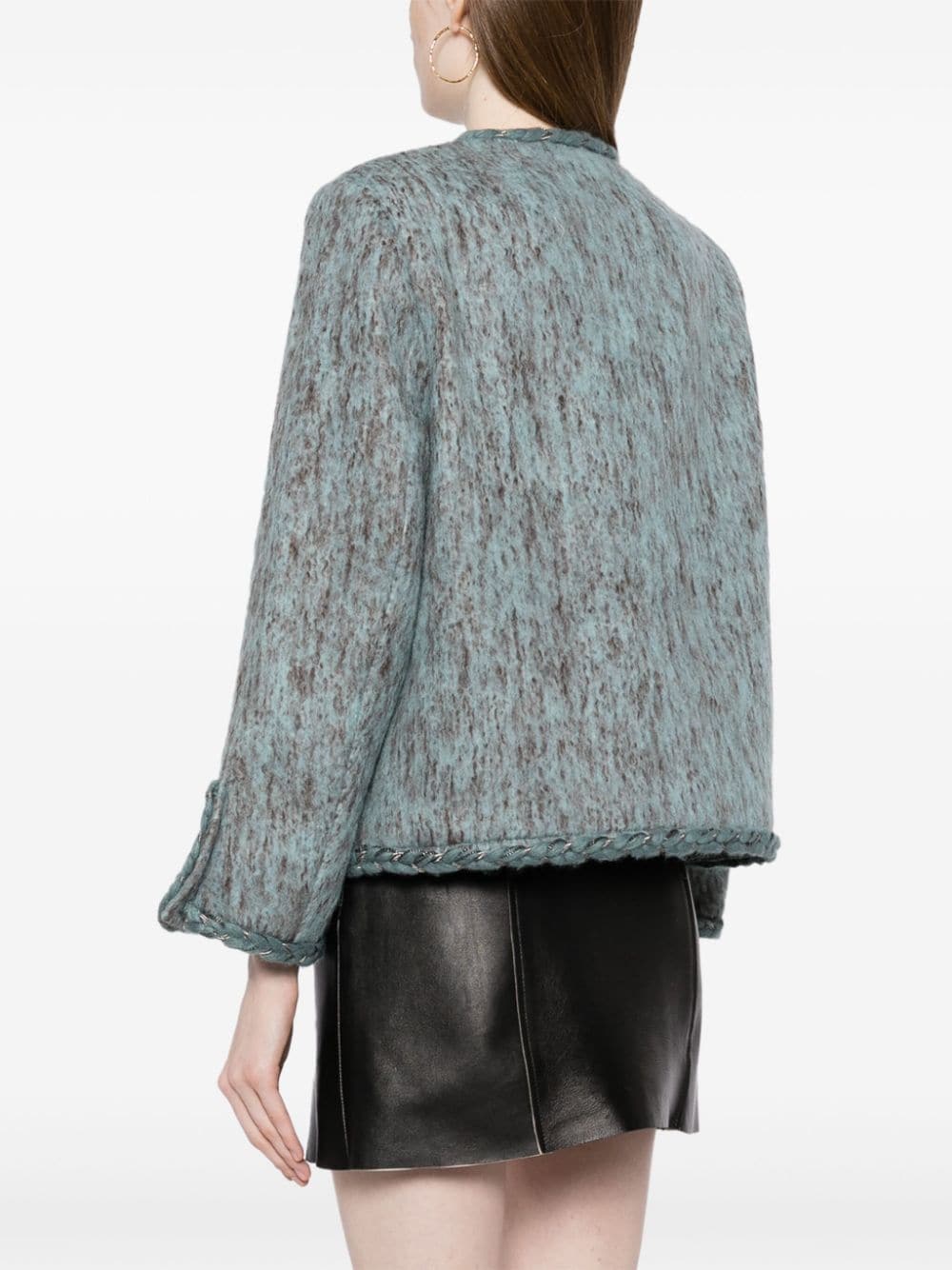 b+ab  tweed crystal-embellished jacket