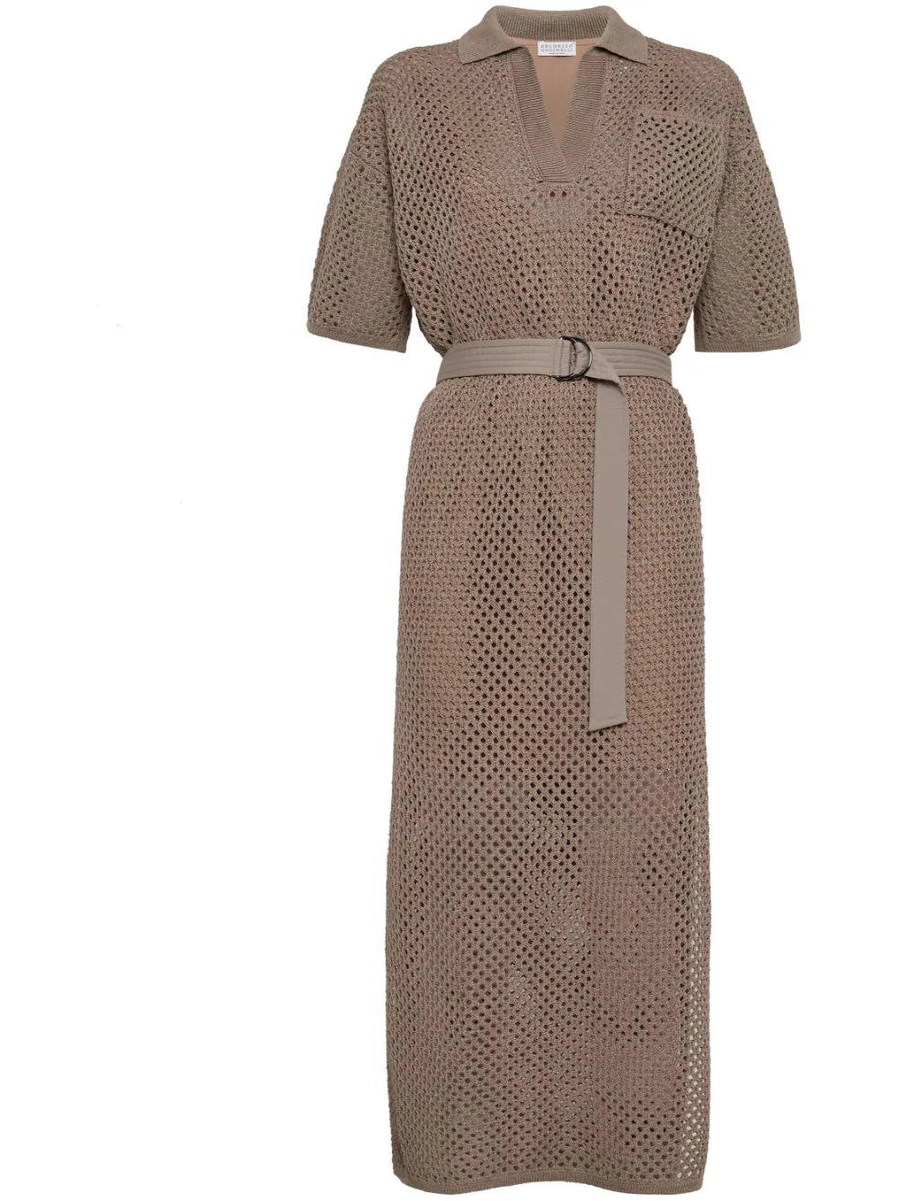 Brunello Cucinelli  crochet-knit cotton midi dress