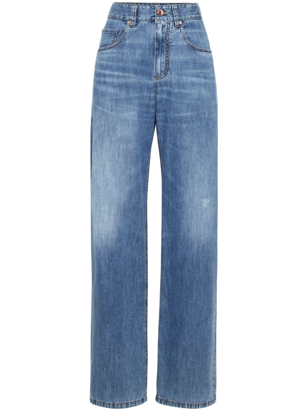 Brunello Cucinelli  high-waisted straight-leg jeans