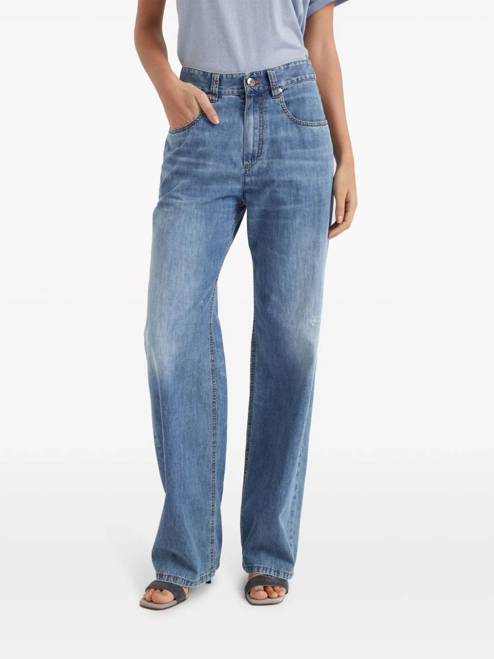 Brunello Cucinelli  high-waisted straight-leg jeans