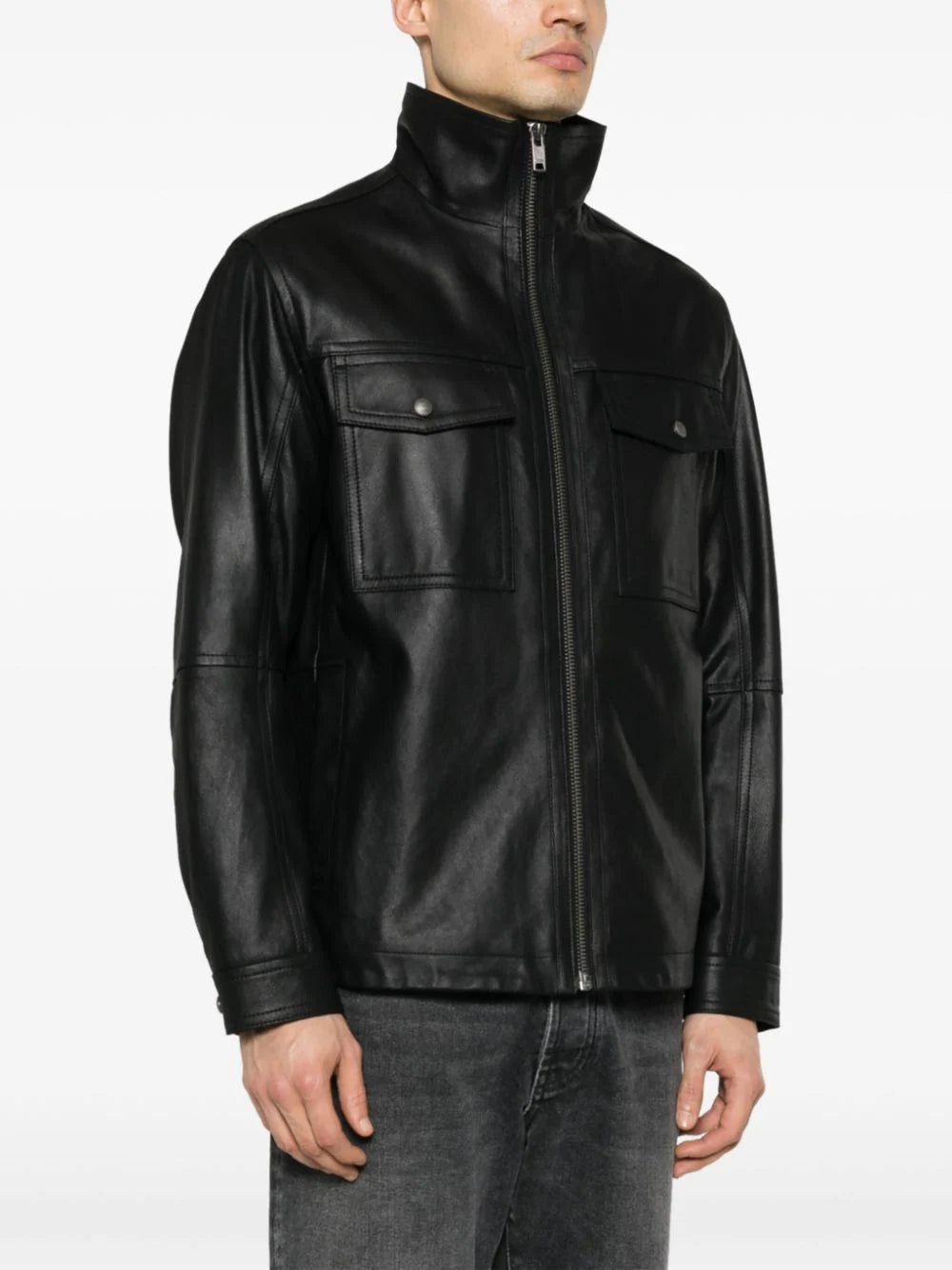 BOSS zip-up leather jacket