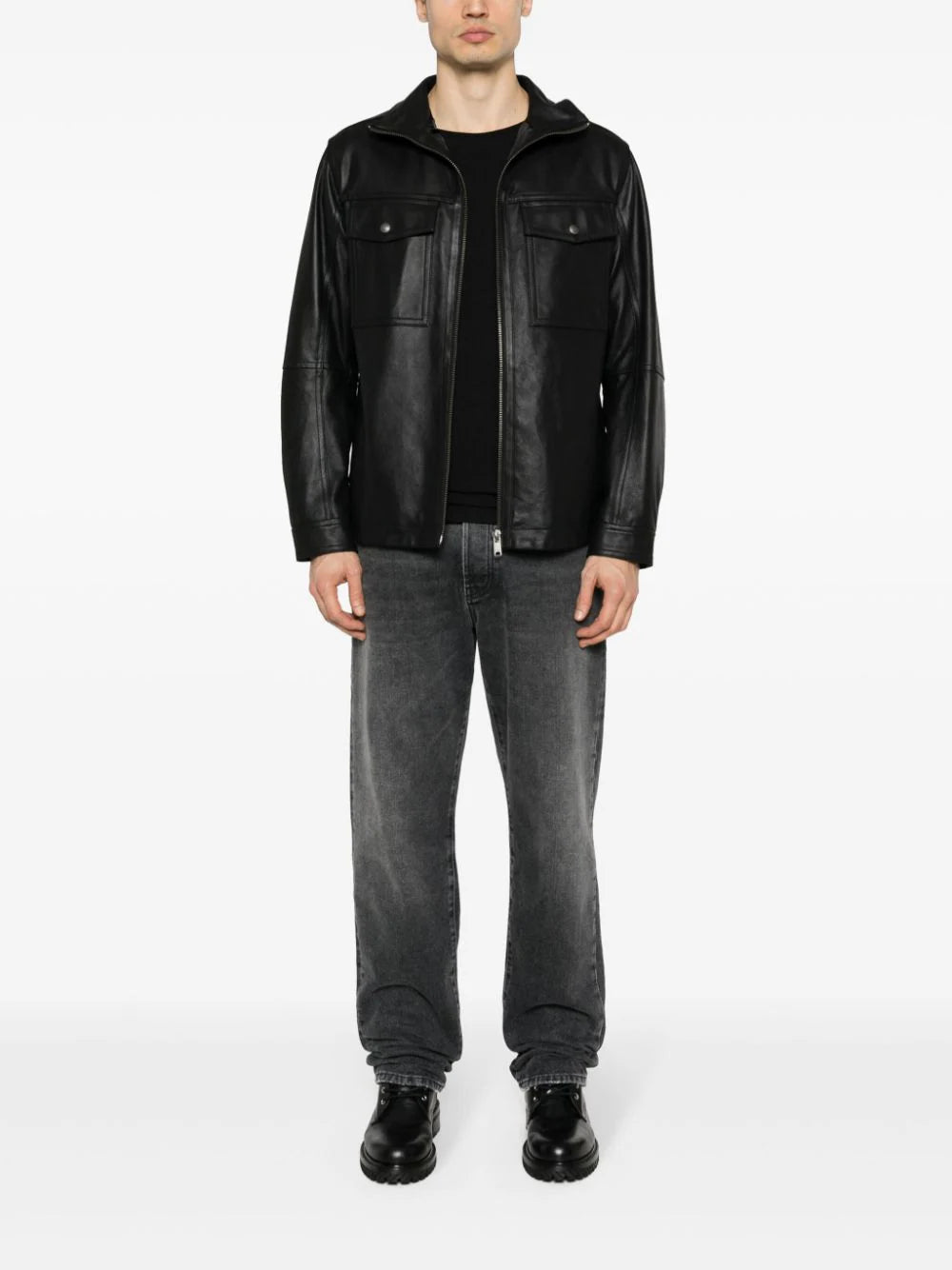 BOSS zip-up leather jacket