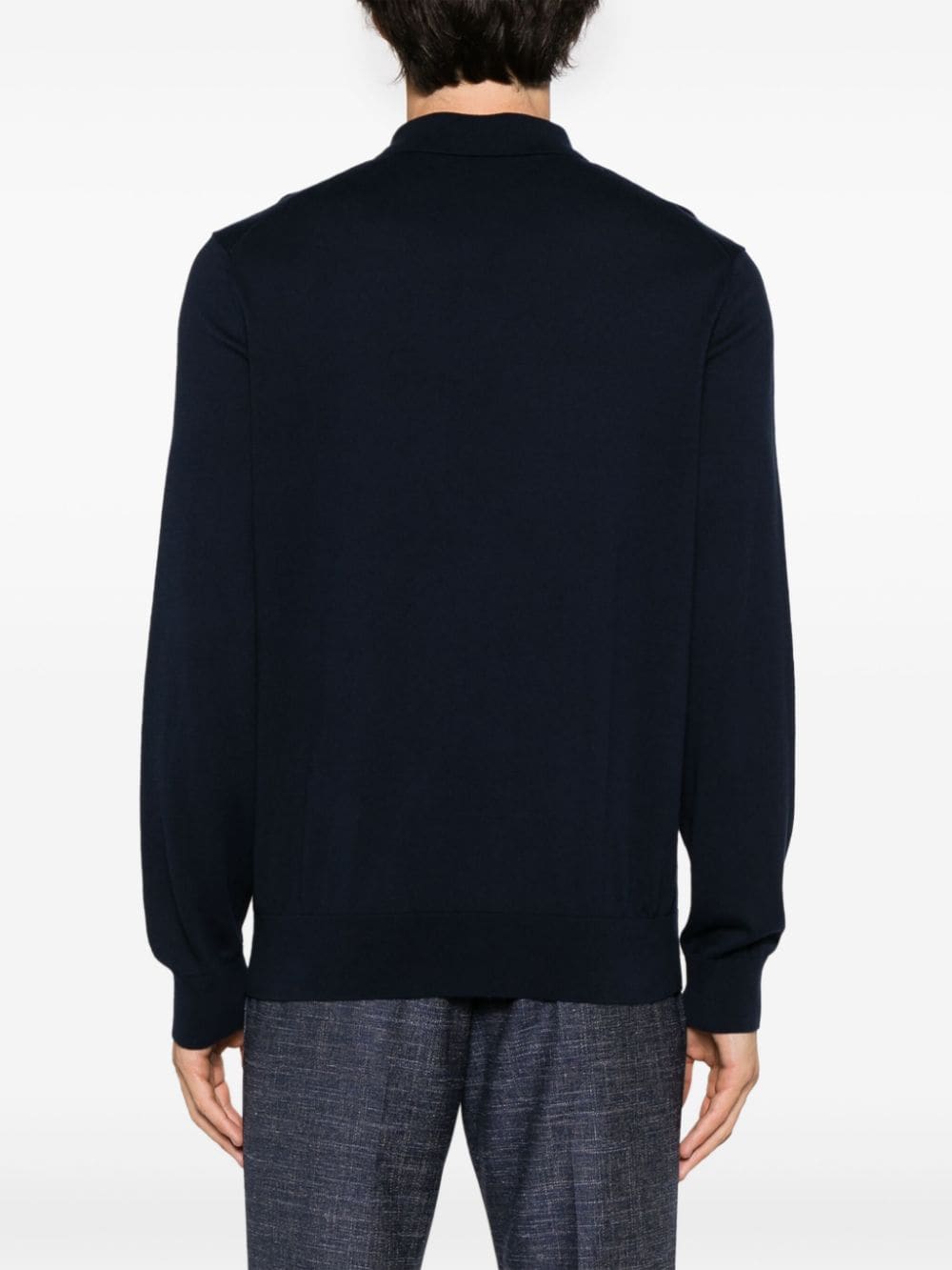 BOSS fine-knit polo jumper