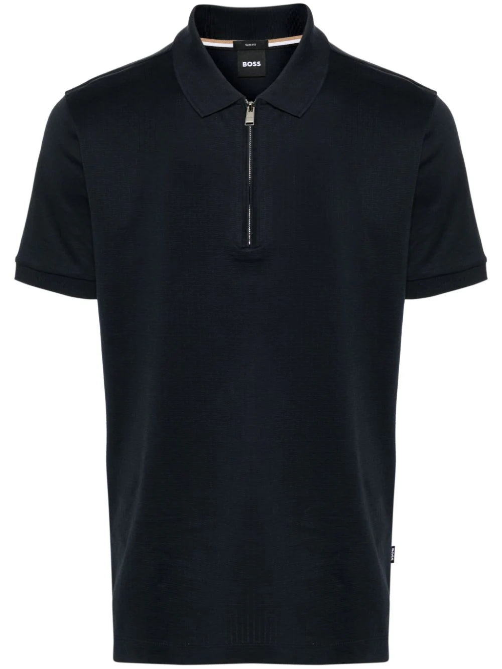 BOSS  zip-up cotton polo shirt