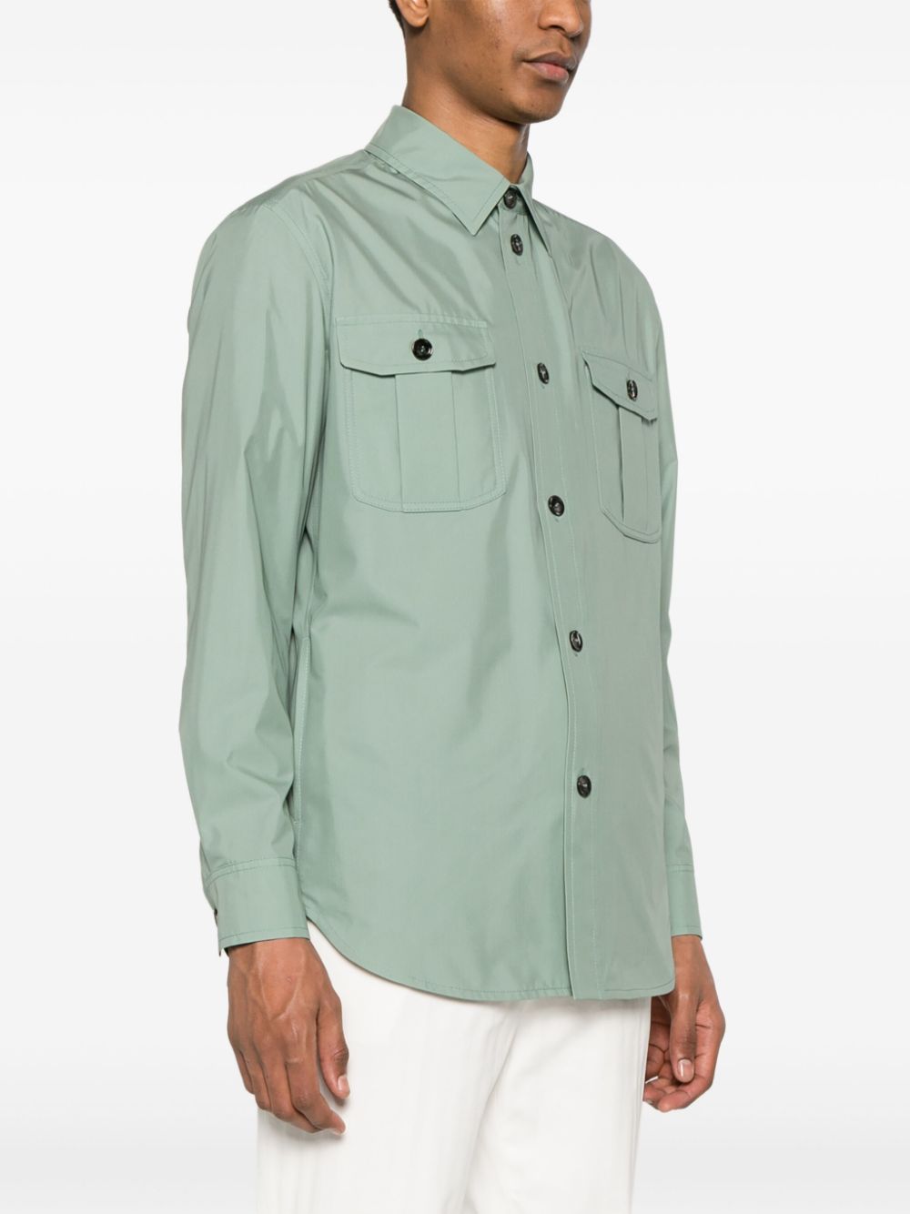 Brioni  safari-pocket silk shirt jacket