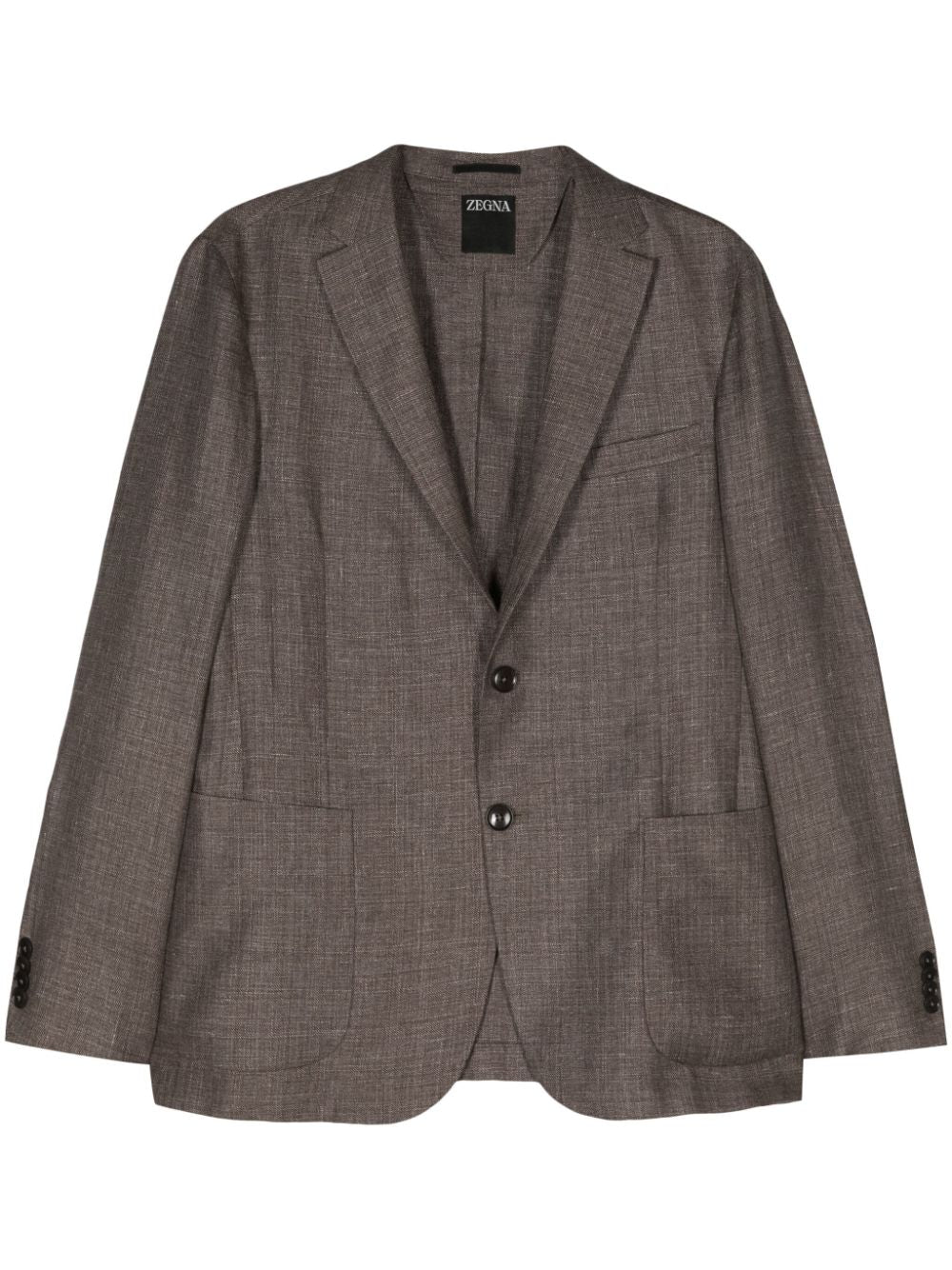 Zegna  single-breasted linen blend blazer