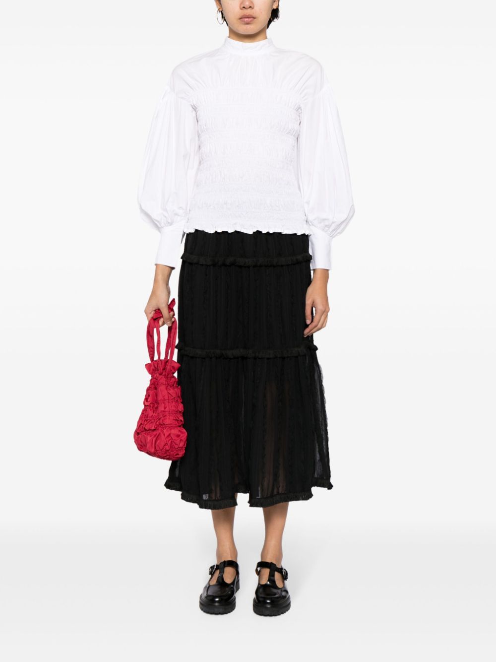 b+ab  tiered midi skirt