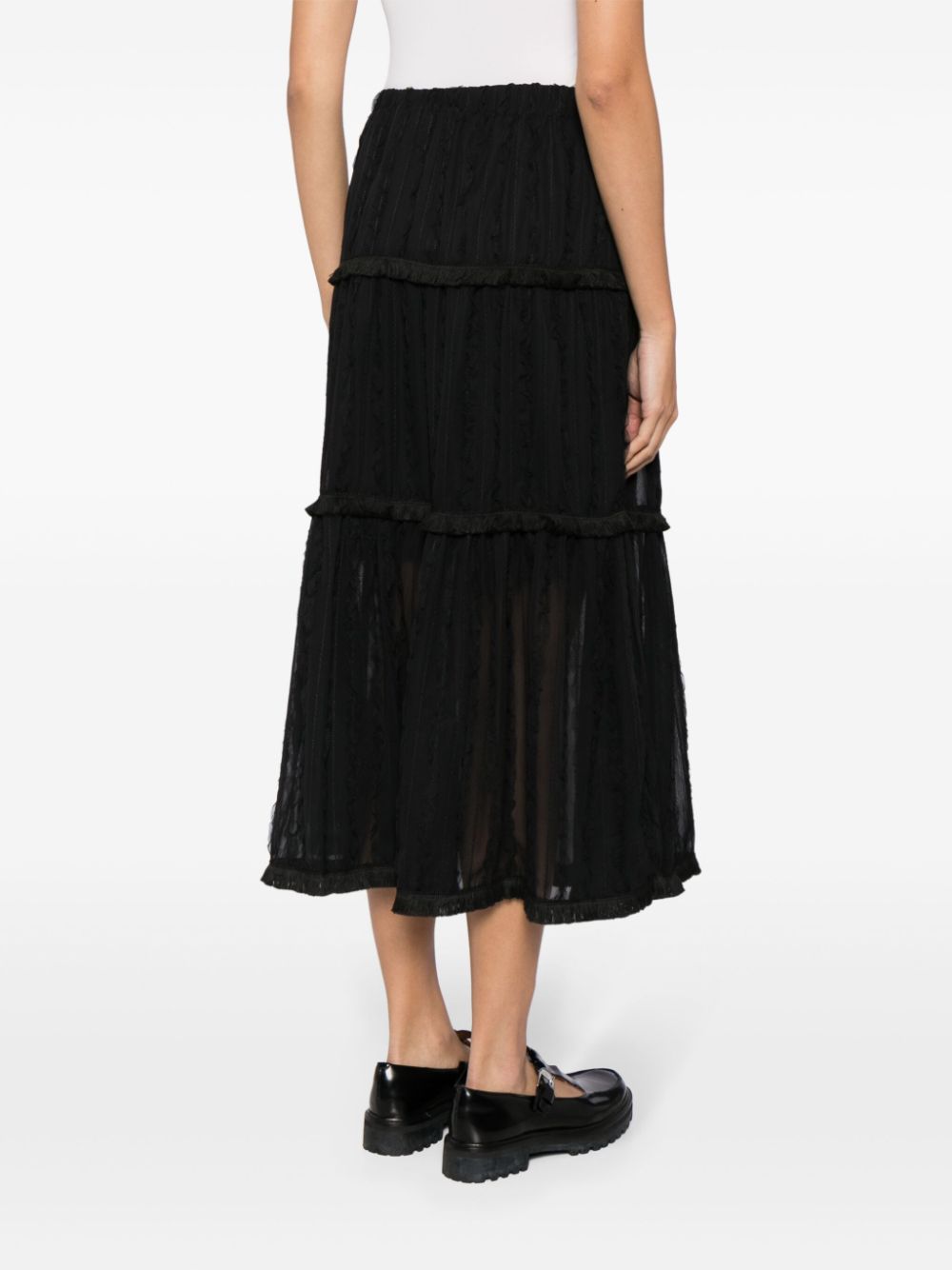 b+ab  tiered midi skirt