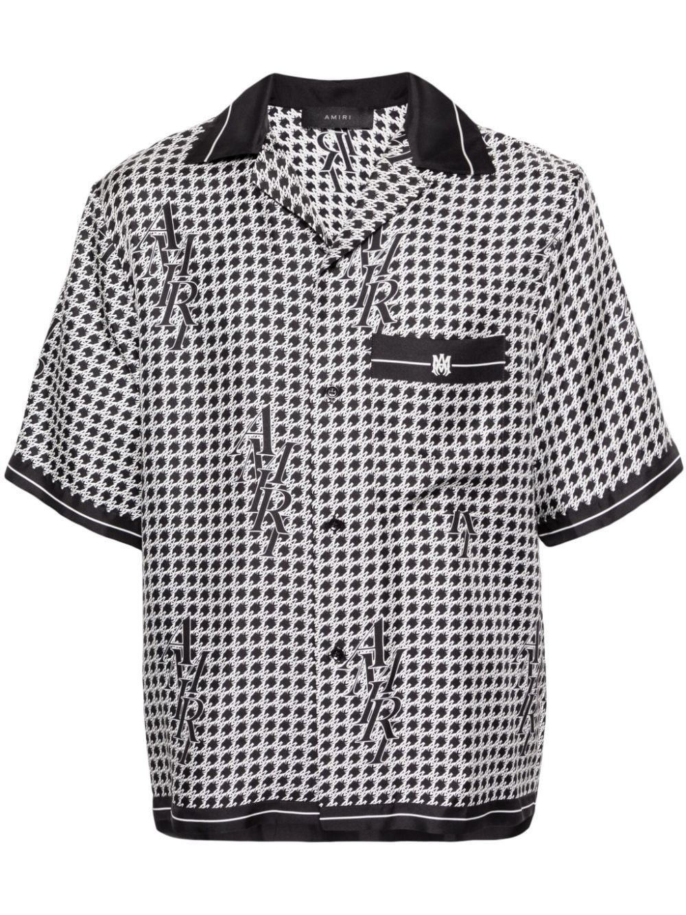 AMIRI monogram-houndstooth silk shirt