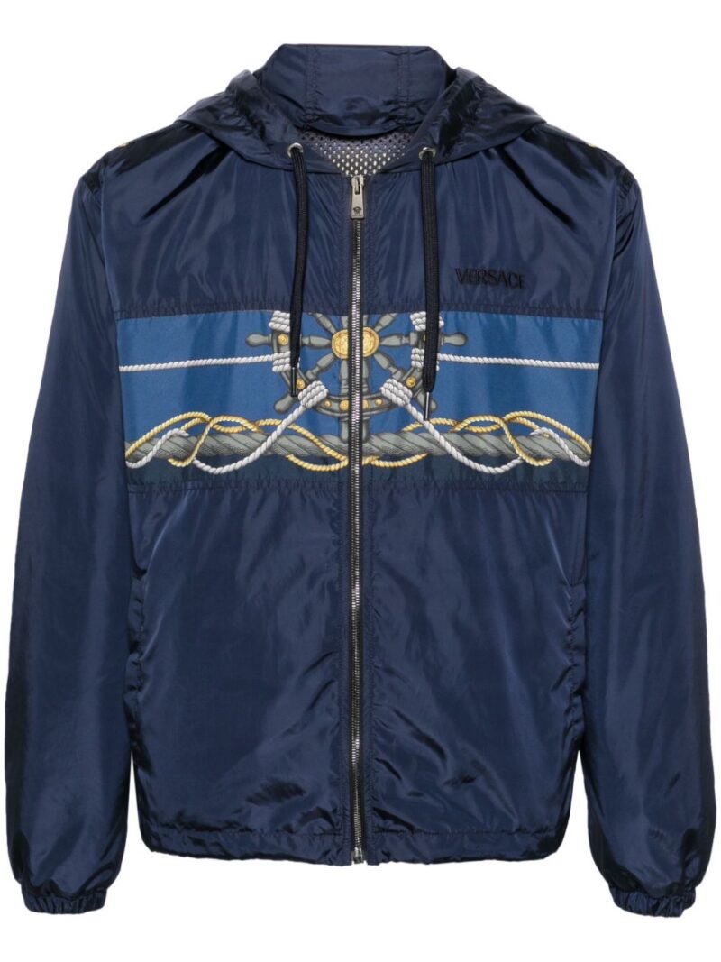 Versace graphic-print hooded jacket