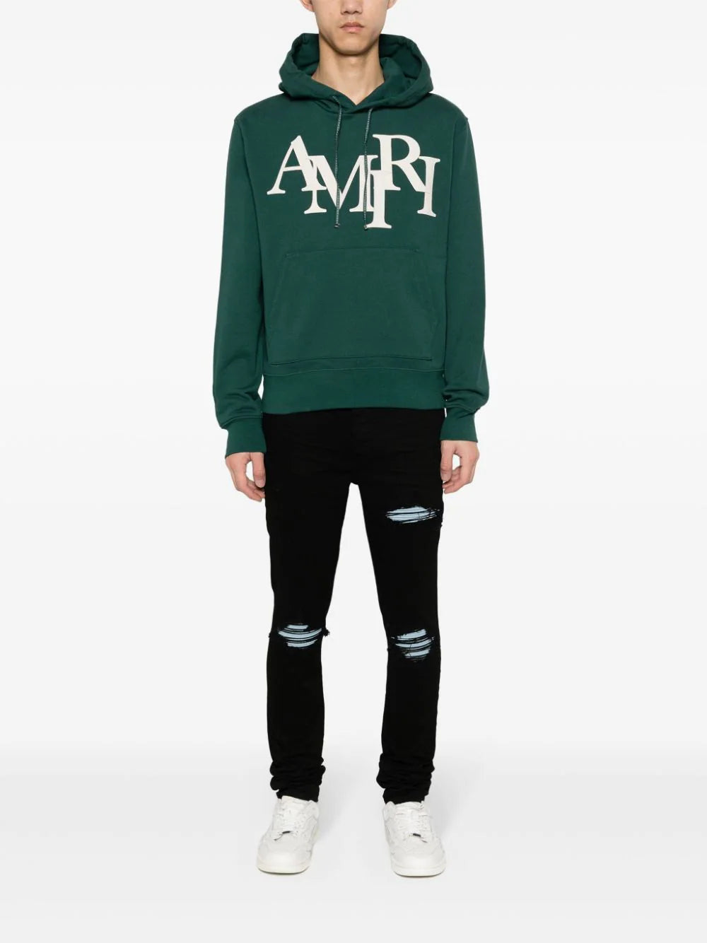 AMIRI  logo-appliqué cotton hoodie