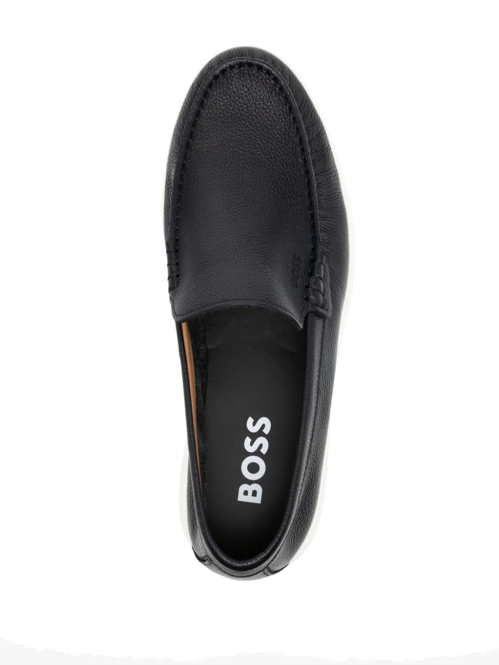 BOSS  Sienne debossed-logo leather loafers
