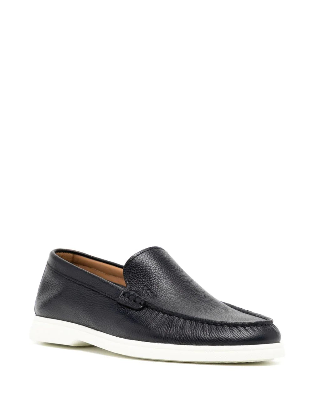BOSS  Sienne debossed-logo leather loafers