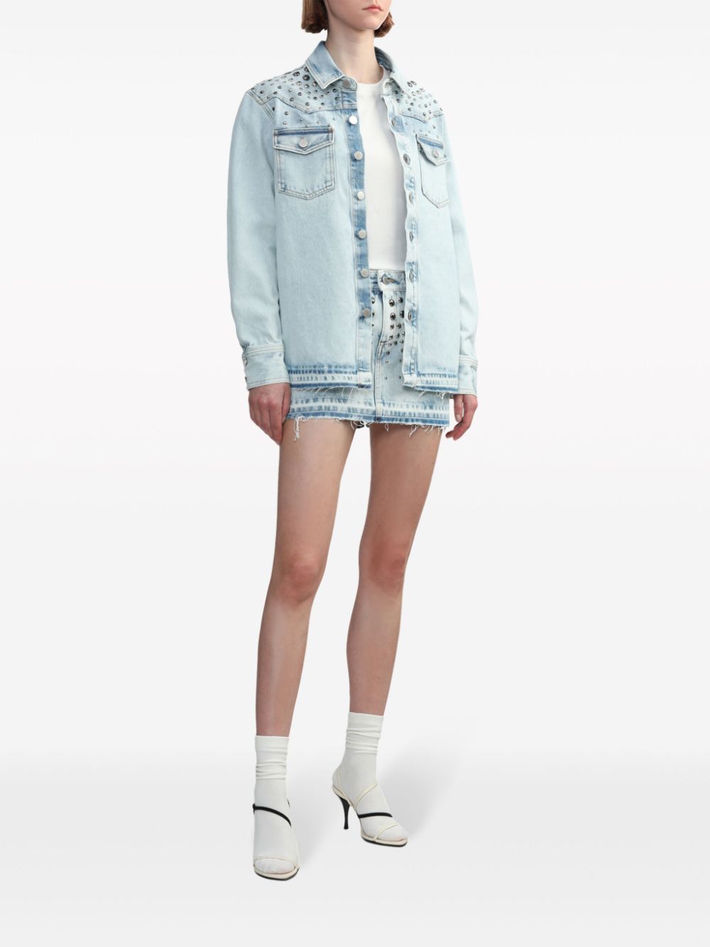 Alessandra Rich  stud-detailed denim jacket