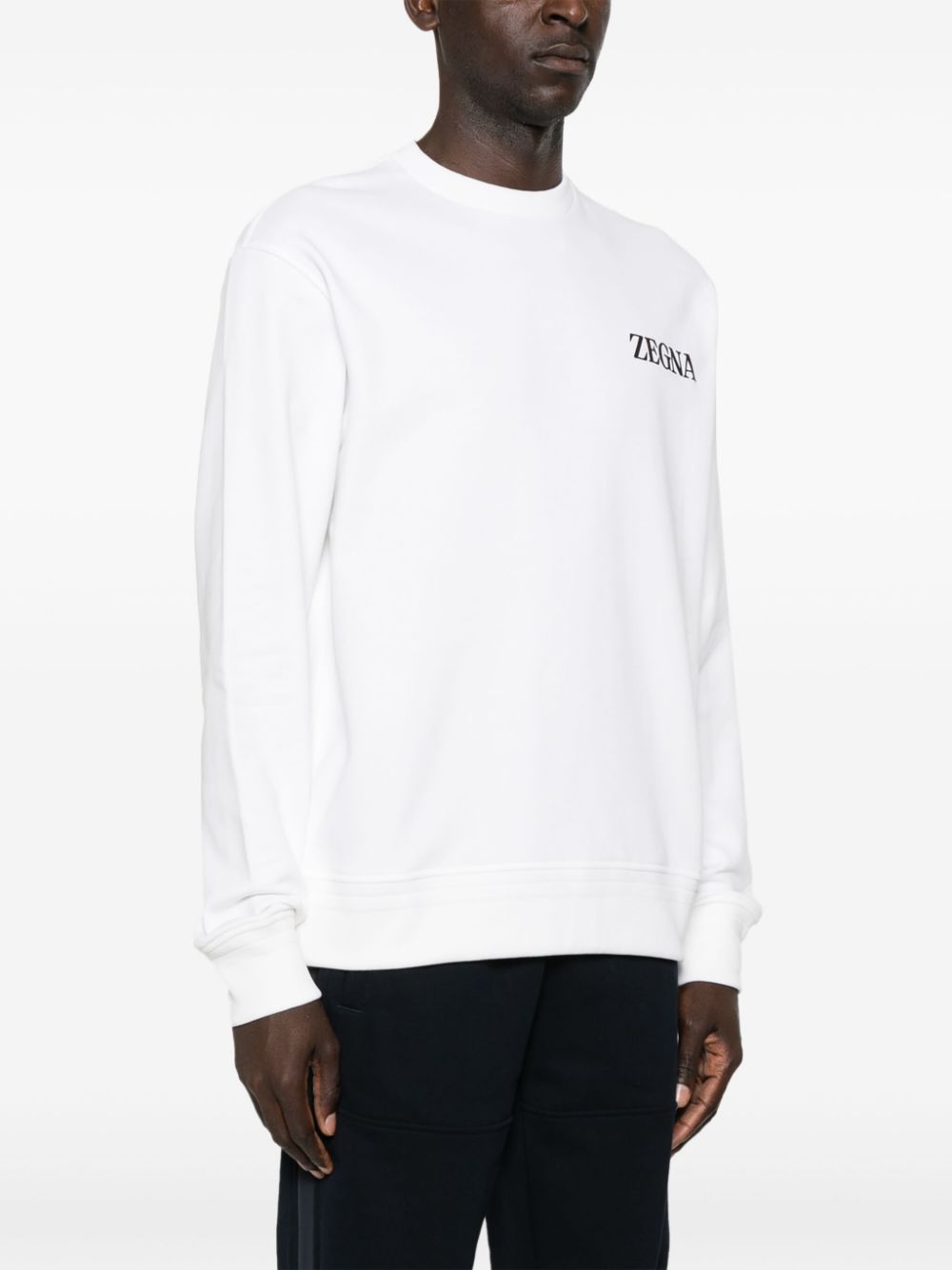Zegna  appliqué-logo cotton sweatshirt