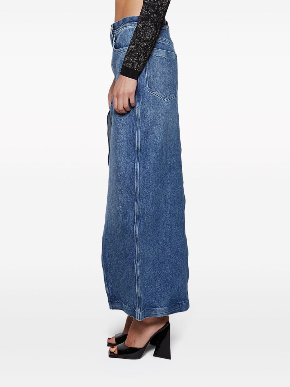 Alexander Wang  front-slit denim maxi skirt
