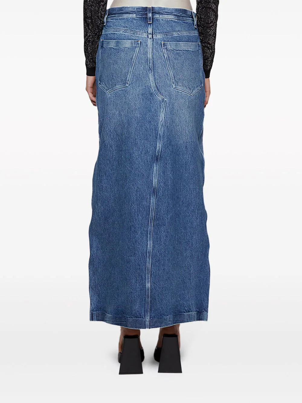 Alexander Wang  front-slit denim maxi skirt