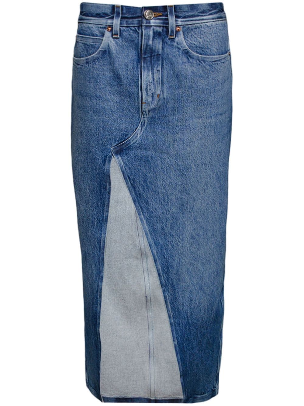 Alexander Wang  front-slit denim maxi skirt