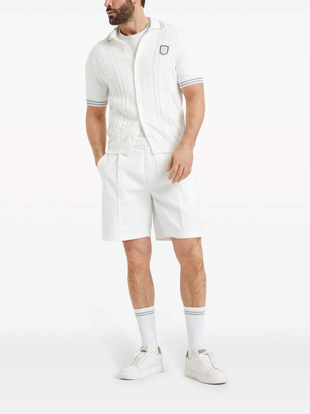 Brunello Cucinelli logo-patch polo shirt